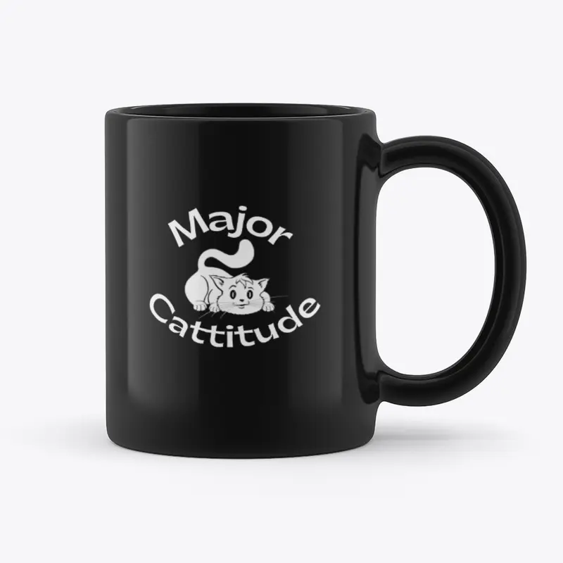 Major Cattitude - Black Mug